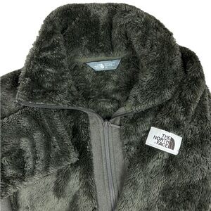 The North Face Furry Fleece Sweater Women's Small Full‎ Zip Faux Green NF0A338M